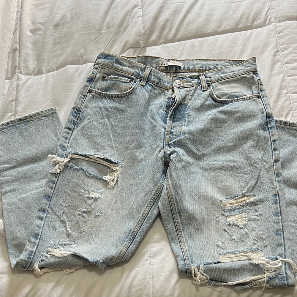Zara Unisex Relaxed Light Blue Jeans
